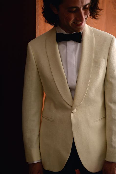 Brooklyn tailors - BKT50 Shawl Collar Dinner Jacket in Silk & Wool Hopsack - Ivory. $1,060.00. From $95.67/mo with. Check your purchasing power. Size. Quantity. Add to cart. This silk and wool blend is woven in a highly textured slub hopsack weave, which gives added character to this luxurious cloth. FABRIC AND TRIMS: 
